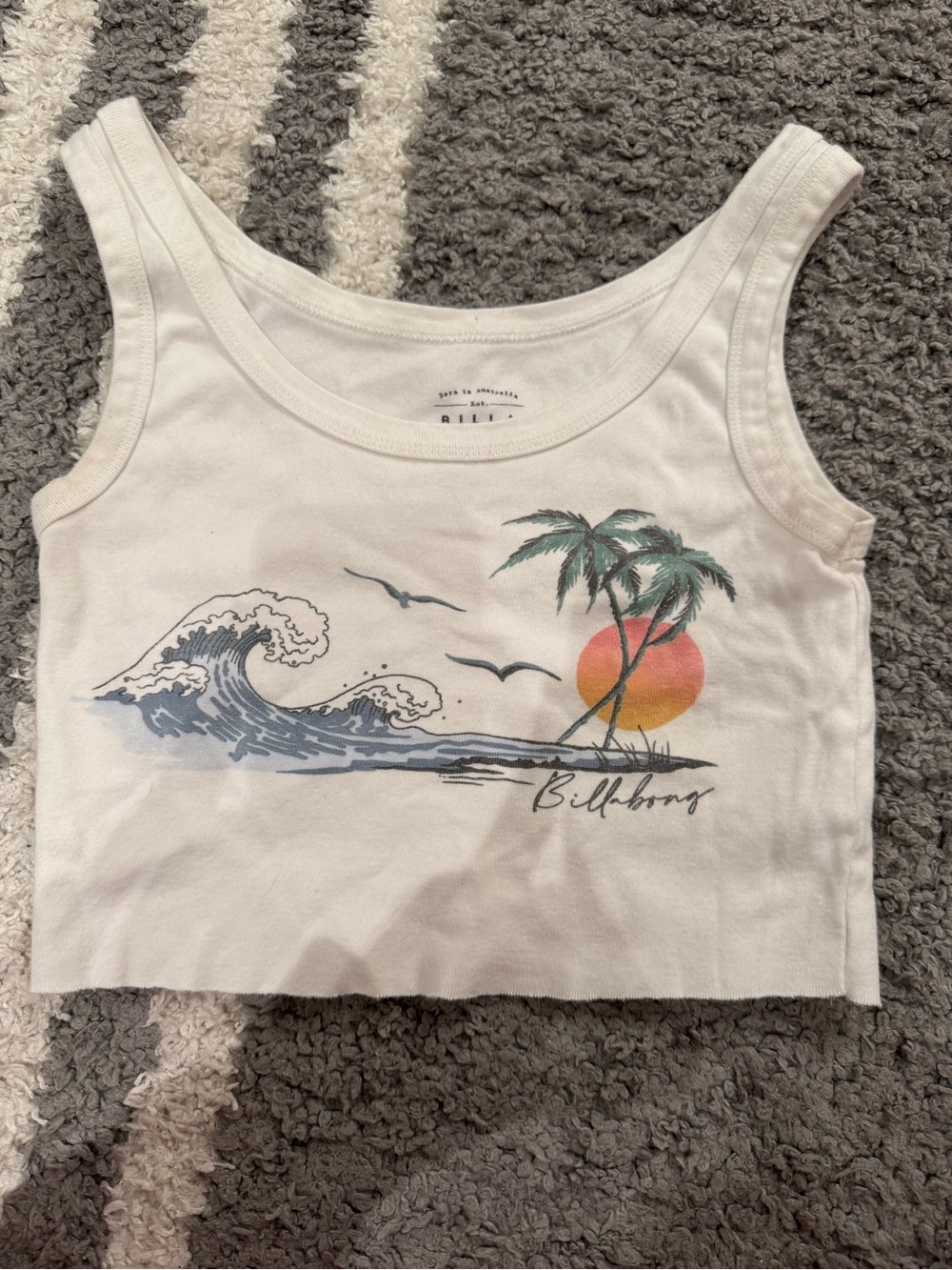 Billabong White Crop Tank